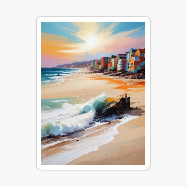 Item preview, Beautiful beach view acrylic painting print design  designed and sold by Anshu3813.