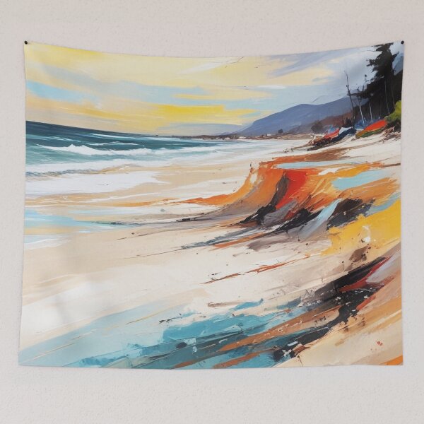 Item preview, Beautiful beach view acrylic painting print design  designed and sold by Anshu3813.