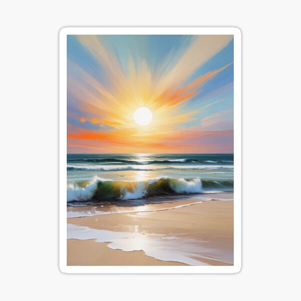 Item preview, Beautiful beach view acrylic painting print design  designed and sold by Anshu3813.