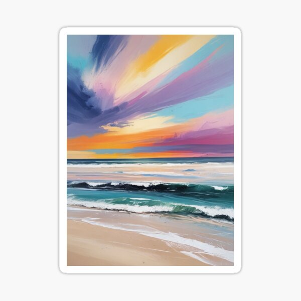 Item preview, Beautiful beach view acrylic painting print design  designed and sold by Anshu3813.