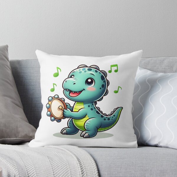 Item preview, Tambourine Player Cute Baby Trex Dinosaur Tyrannosaurus Rex designed and sold by WildPalette-Art.