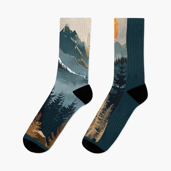 Item preview, Vibrant  Blue  teal Sunset with fog on landscape ver 7  with flock of Birds designed and sold by CosmicNook1.