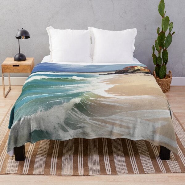 Item preview, Beautiful beach view acrylic painting print design designed and sold by Anshu3813.