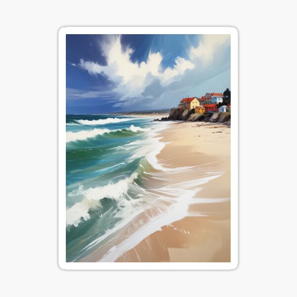 Item preview, Beautiful beach view acrylic painting print design  designed and sold by Anshu3813.
