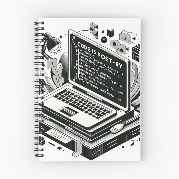 Item preview, Code is Poetry | Monochrome Elegance: Coding as Art designed and sold by Inspirahawke.