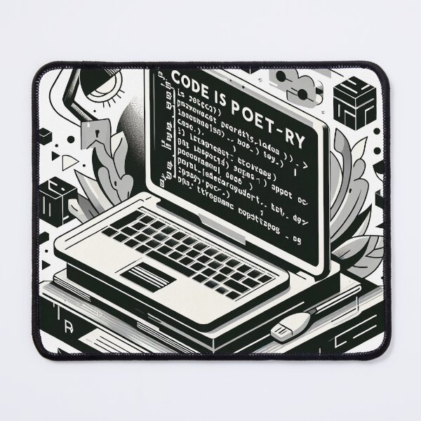 Item preview, Code is Poetry | Monochrome Elegance: Coding as Art designed and sold by Inspirahawke.