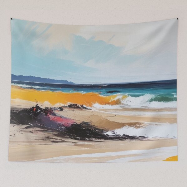 Item preview, Beautiful beach view acrylic painting print design  designed and sold by Anshu3813.
