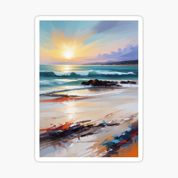 Item preview, Beautiful beach view acrylic painting print design  designed and sold by Anshu3813.