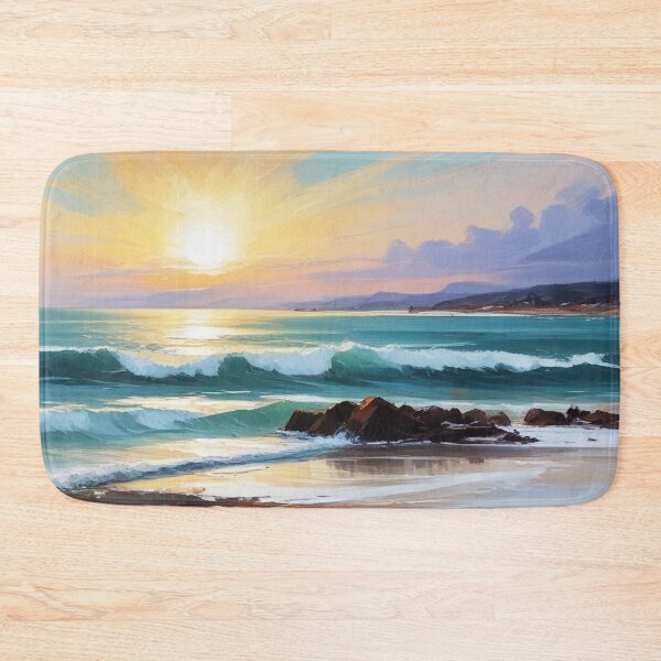 Item preview, Beautiful beach view acrylic painting print design  designed and sold by Anshu3813.