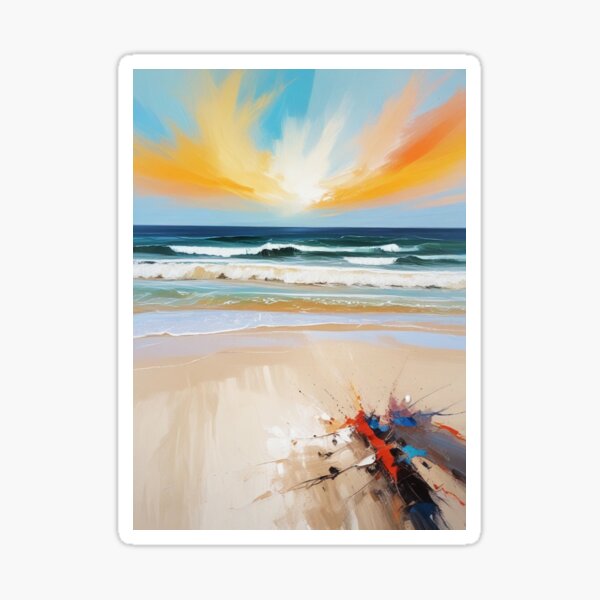 Item preview, Beautiful beach view acrylic painting print design  designed and sold by Anshu3813.