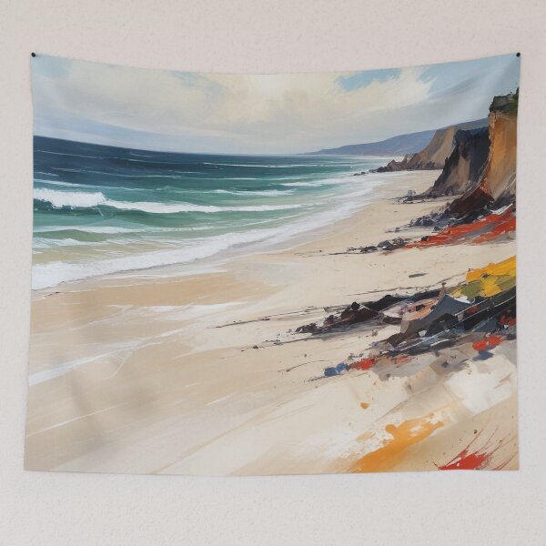 Item preview, Beautiful beach view acrylic painting print design  designed and sold by Anshu3813.