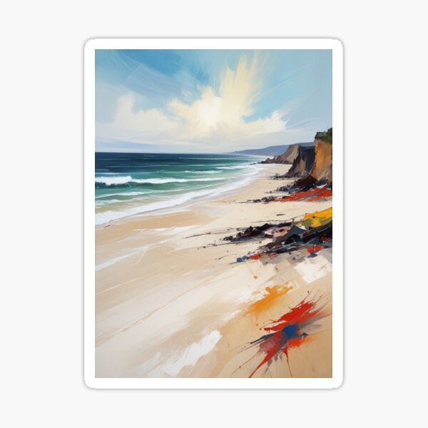 Item preview, Beautiful beach view acrylic painting print design  designed and sold by Anshu3813.