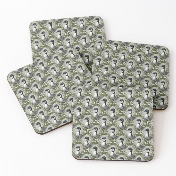 Item preview, Common Loon Surrounded By Lady's Slipper Flowers Pattern 2 designed and sold by taiche.