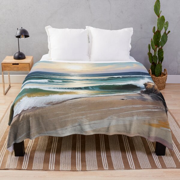 Item preview, Beautiful beach view acrylic painting print design designed and sold by Anshu3813.