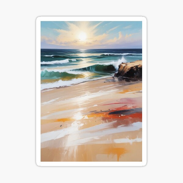 Item preview, Beautiful beach view acrylic painting print design  designed and sold by Anshu3813.