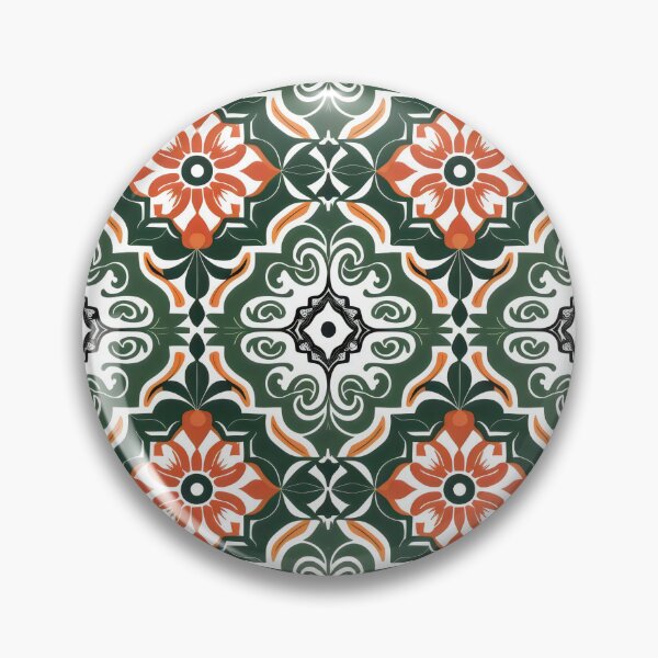 Item preview, Classic Spanish Ceramic Tiles with Floral and Geometric Design designed and sold by VoyteksDesigns.