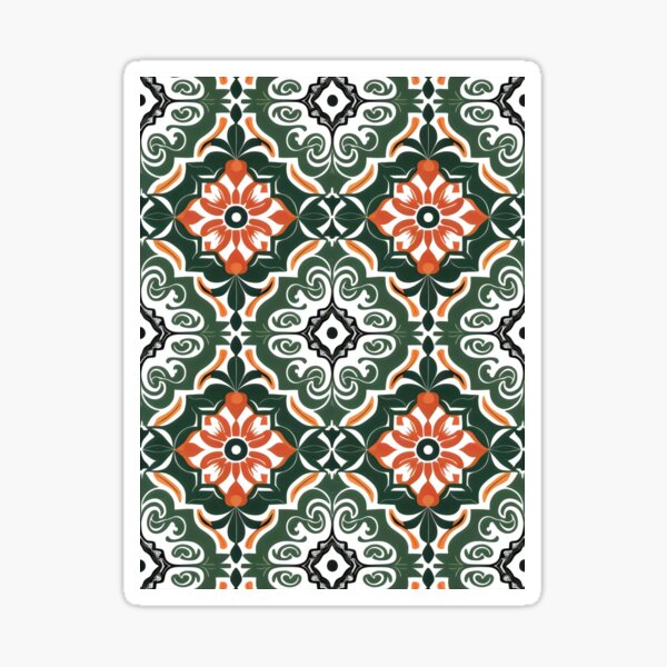 Item preview, Classic Spanish Ceramic Tiles with Floral and Geometric Design designed and sold by VoyteksDesigns.