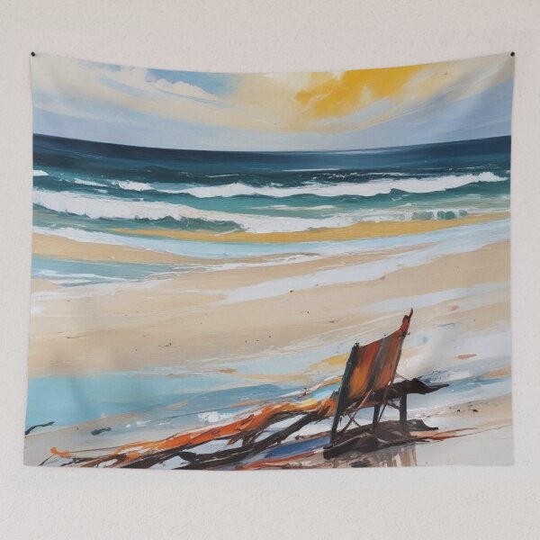 Item preview, Beautiful beach view acrylic painting print design  designed and sold by Anshu3813.