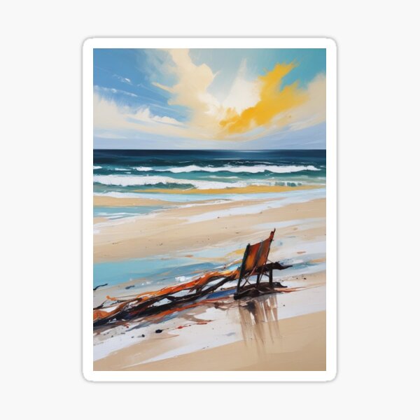 Item preview, Beautiful beach view acrylic painting print design  designed and sold by Anshu3813.