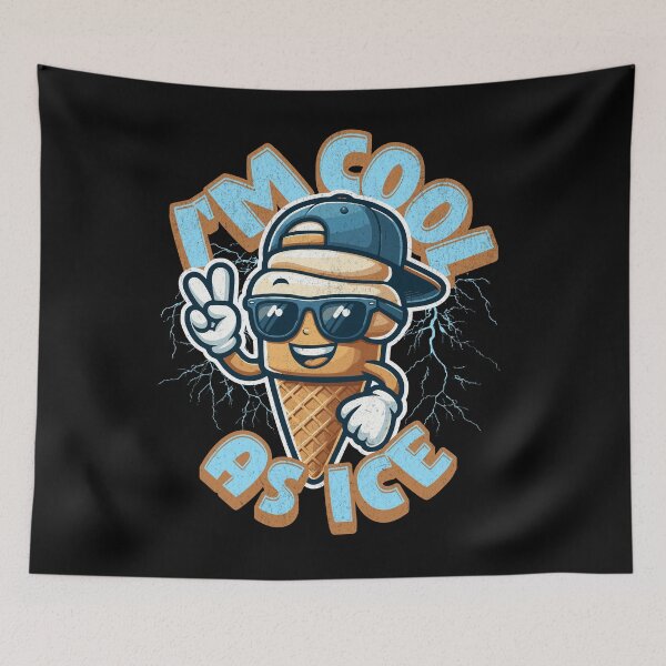 Item preview, I'm cool as ice - cute Kawaii Icecream cone mascot designed and sold by SpecialtiesShop.