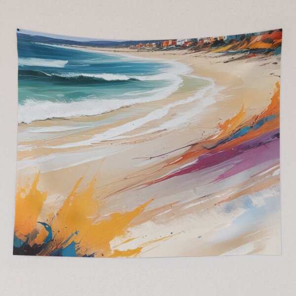 Item preview, Beautiful beach view acrylic painting print design  designed and sold by Anshu3813.