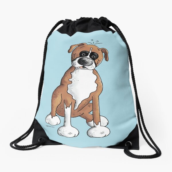 Deutscher Boxer - Dog - Dogs - Comic - Cartoon - Breed - German Boxer Drawstring Bag