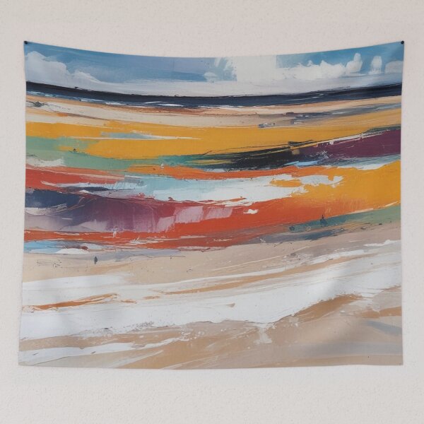 Item preview, Beautiful beach view acrylic painting print design  designed and sold by Anshu3813.