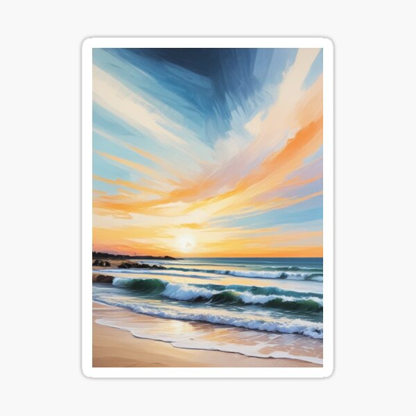 Item preview, Beautiful beach view acrylic painting print design  designed and sold by Anshu3813.
