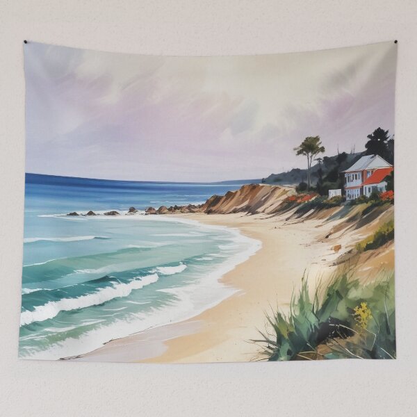 Item preview, Beautiful sea beach view acrylic painting print design  designed and sold by Anshu3813.