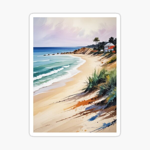 Item preview, Beautiful sea beach view acrylic painting print design  designed and sold by Anshu3813.