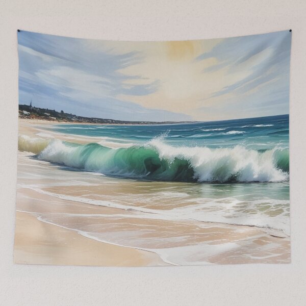 Item preview, Beautiful sea beach view acrylic painting print design  designed and sold by Anshu3813.