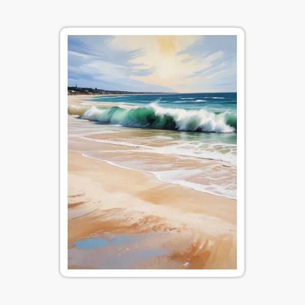 Item preview, Beautiful sea beach view acrylic painting print design  designed and sold by Anshu3813.