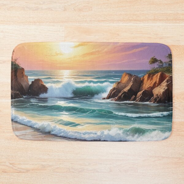 Item preview, Beautiful sea beach view acrylic painting print design  designed and sold by Anshu3813.