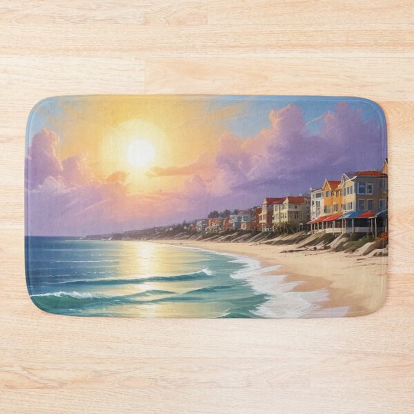 Item preview, Beautiful sea beach view acrylic painting print design  designed and sold by Anshu3813.