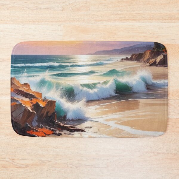 Item preview, Beautiful sea beach view acrylic painting print design  designed and sold by Anshu3813.