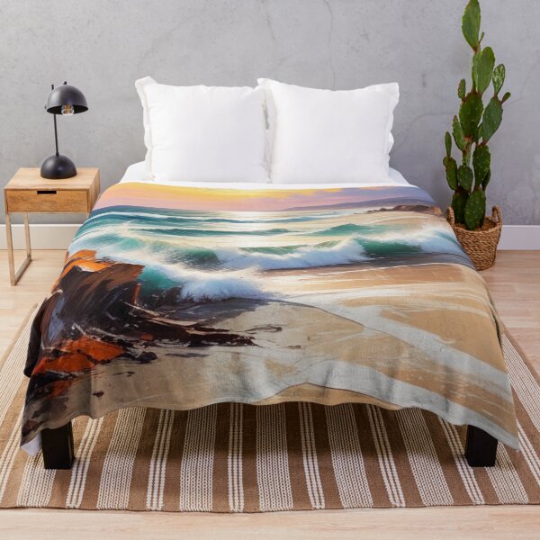 Item preview, Beautiful sea beach view acrylic painting print design designed and sold by Anshu3813.