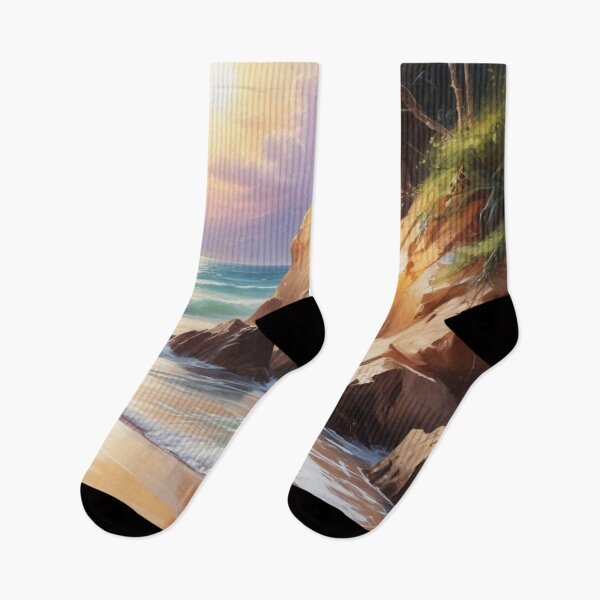 Item preview, Beautiful sea beach view acrylic painting print design  designed and sold by Anshu3813.