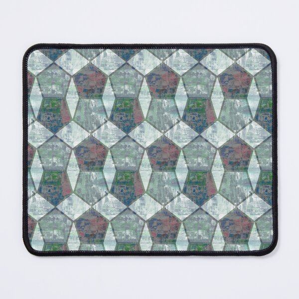 Item preview, geometric pentagon shape green designed and sold by Alessandro Remo Mazzoni Remotextiles.