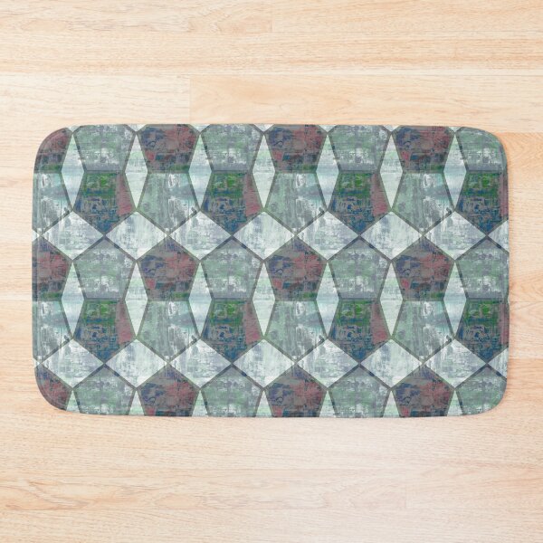 Item preview, geometric pentagon shape green designed and sold by Alessandro Remo Mazzoni Remotextiles.