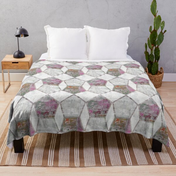 Item preview, geometric pentagon shape white designed and sold by Alessandro Remo Mazzoni Remotextiles.
