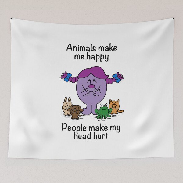 Item preview, Little Miss Animals Make Me Happy People Make My Head Hurt designed and sold by Scat the cat.