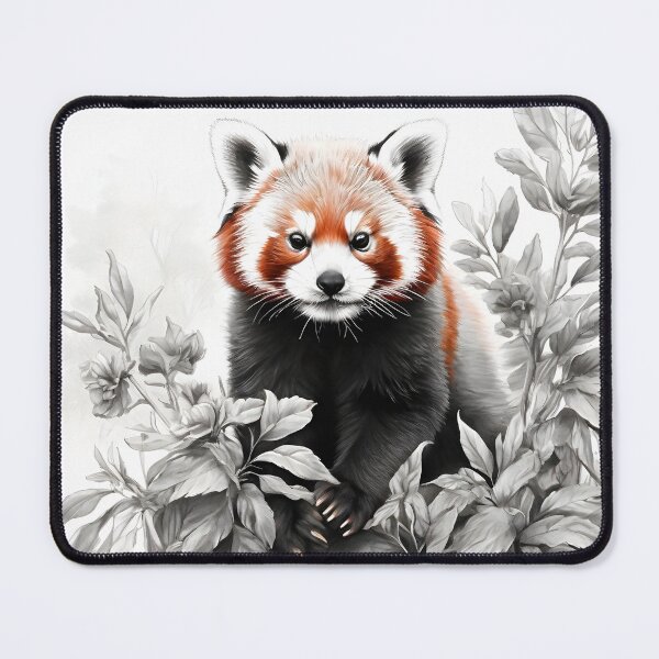 Item preview, Black and white Red Panda pencil drawing designed and sold by Pencil-Art.