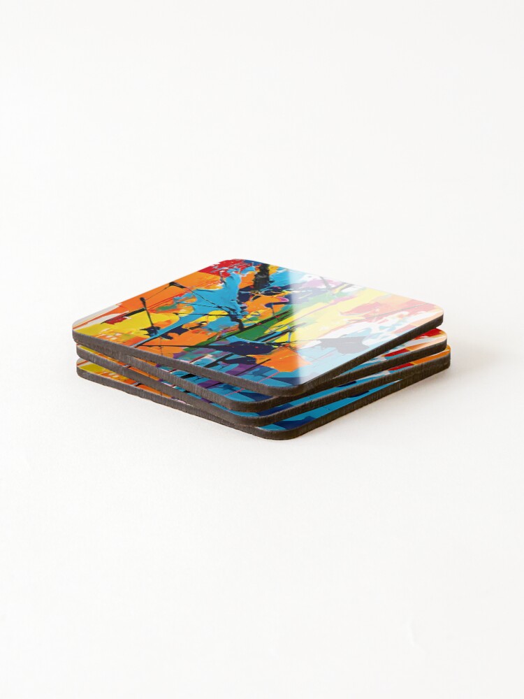 Thumbnail 4 of 5, Coasters (Set of 4), Abstract Expression designed and sold by Crafted-AI.
