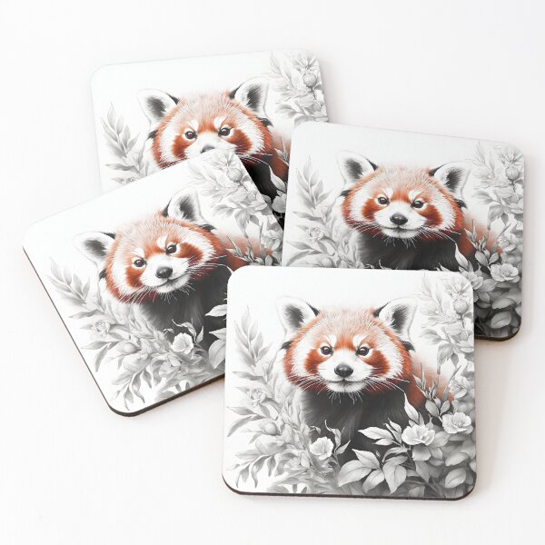 Item preview, Black and white Red Panda pencil drawing designed and sold by Pencil-Art.