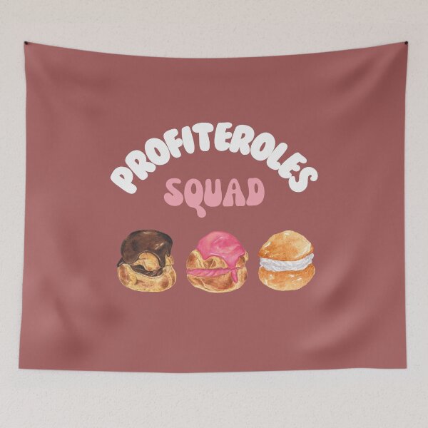 Aperçu de l'œuvre Profiteroles Squad Foodie Crème Pâtisserie Amateurs de Desserts créée et vendue par MomentumCloset.