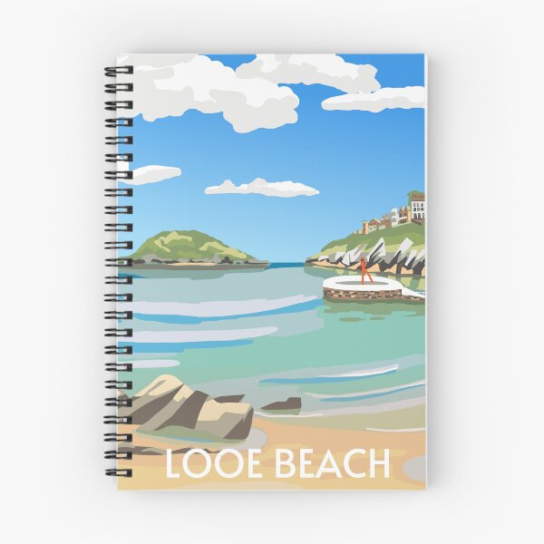 Item preview, Looe Beach Travel Poster Banjo Pier Cornwall designed and sold by REVELartdesign.