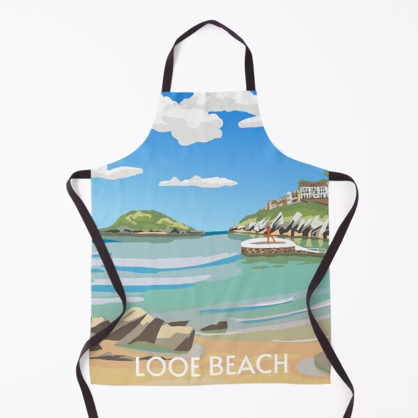 Item preview, Looe Beach Travel Poster Banjo Pier Cornwall designed and sold by REVELartdesign.