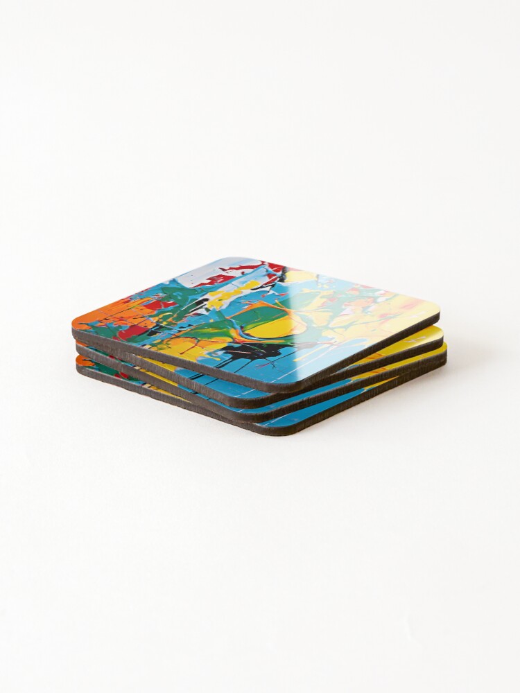 Thumbnail 4 of 5, Coasters (Set of 4), Abstract Expression designed and sold by Crafted-AI.