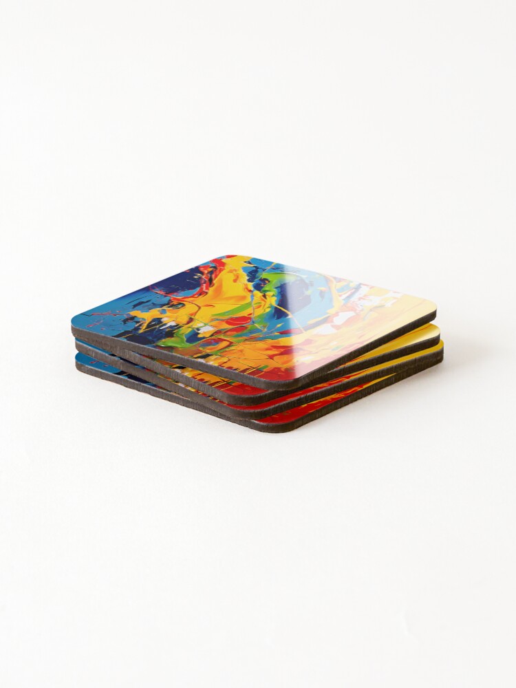 Thumbnail 4 of 5, Coasters (Set of 4), Abstract Expression designed and sold by Crafted-AI.