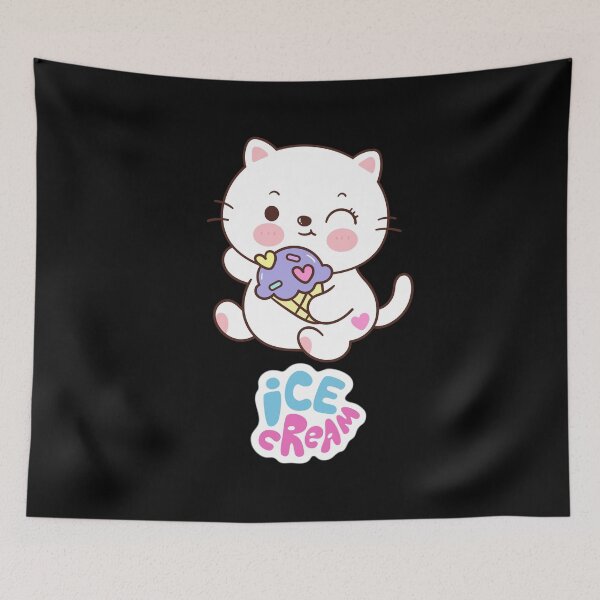 Item preview, Kitten Eating Blue Ice-cream designed and sold by Kaidynz.